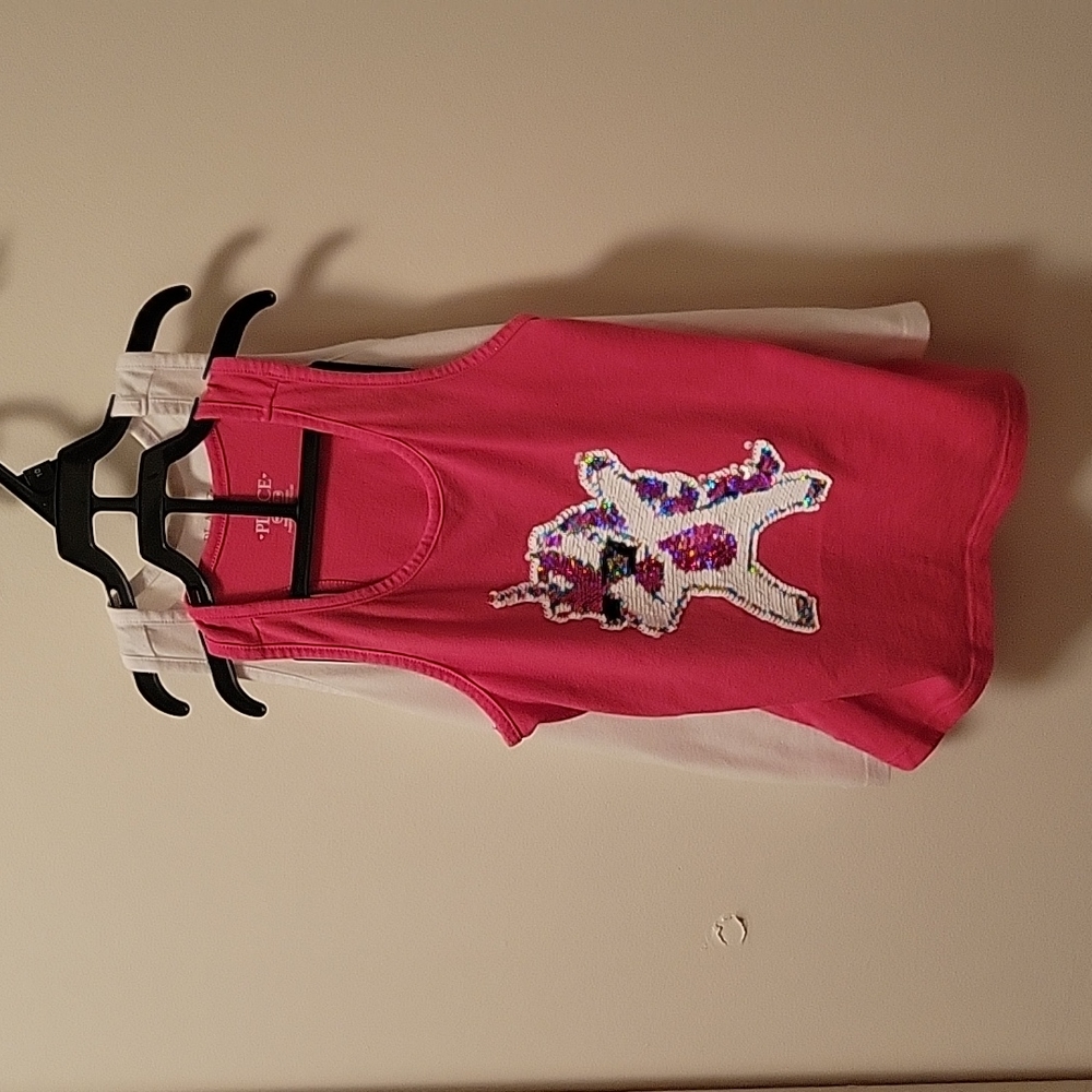 2 pack Girl's size 7/8 racerback tank tops